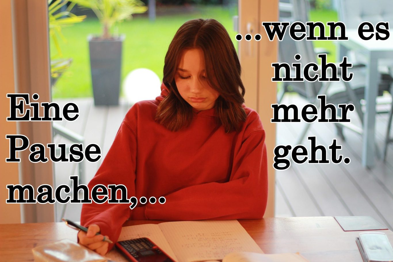 Volker Klugmann, Anna Giuliana, Mathematik Nachhilfeunterricht, Mathe Nachhilfe, Mathenachhilfe, Nachhilfelehrer, Privatunterricht, Eine Pause machen, wenn es nicht mehr geht.